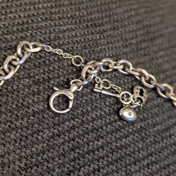 Fossil gold and silver necklace, 20" - Picture 5 of 7